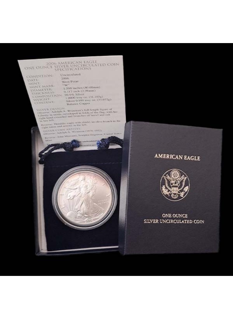 2006 American Eagle West Point Silver Dollar Uncirculated Natural Toning