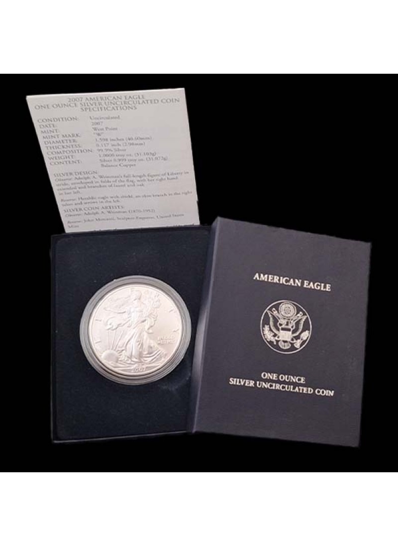 2007 American Eagle West Point Silver Dollar Uncirculated Burnished